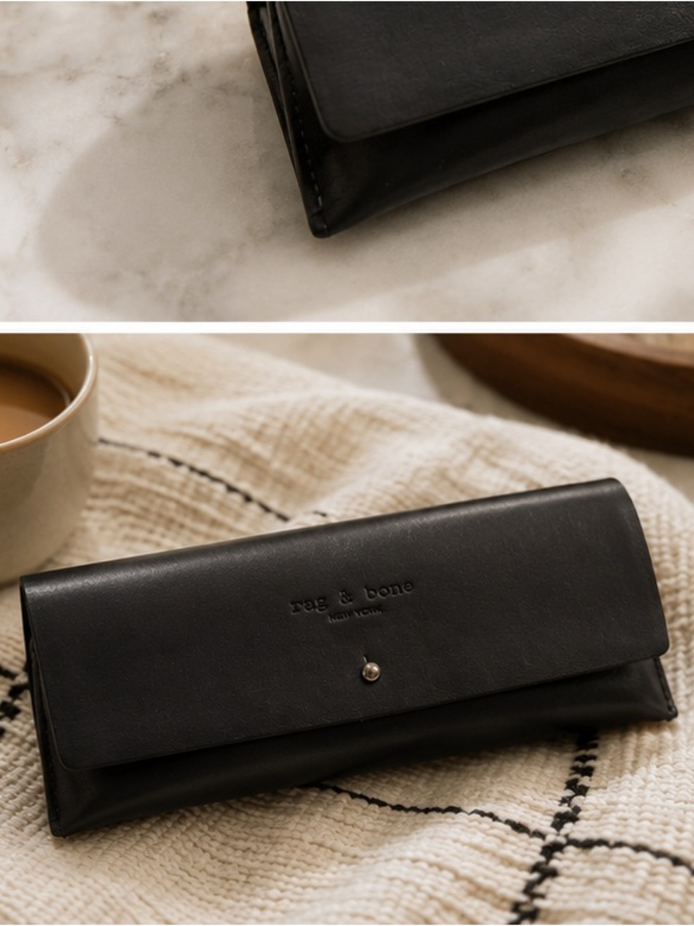GIFT READY Classic old money Rag & bone black leather eye glasses case *2 for 20